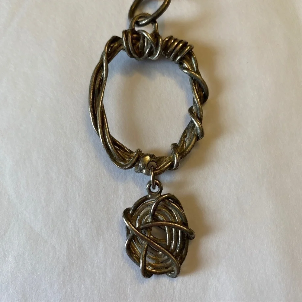 𝅺WIRE wrap style pendant statement necklace​​​​​ - Picture 2 of 3